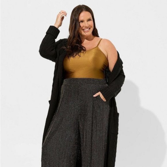 Torrid - Shiny Nylon Scoop Neck Cami in Bronze - Picture 10 of 12